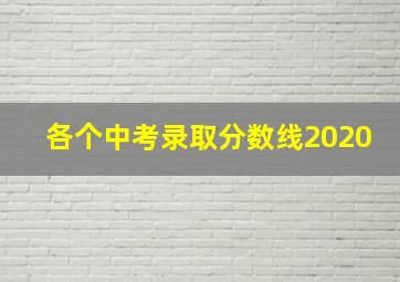 各个中考录取分数线2020