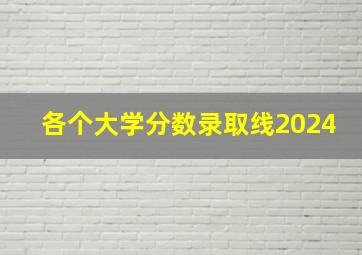 各个大学分数录取线2024