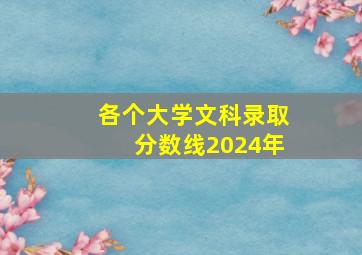 各个大学文科录取分数线2024年