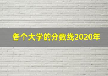 各个大学的分数线2020年