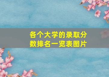 各个大学的录取分数排名一览表图片