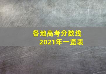 各地高考分数线2021年一览表