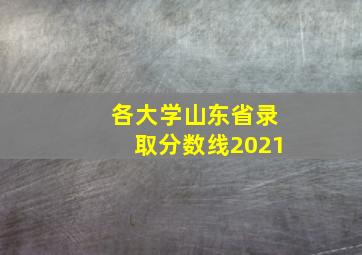 各大学山东省录取分数线2021