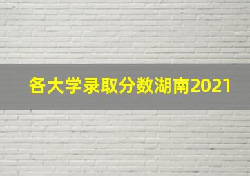 各大学录取分数湖南2021