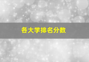 各大学排名分数