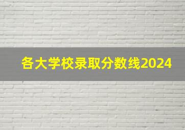 各大学校录取分数线2024