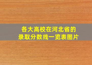 各大高校在河北省的录取分数线一览表图片