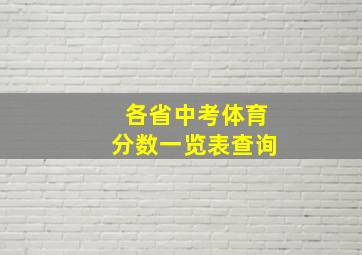 各省中考体育分数一览表查询