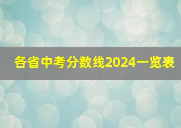 各省中考分数线2024一览表