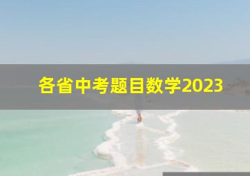 各省中考题目数学2023