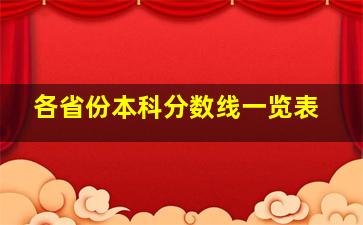 各省份本科分数线一览表