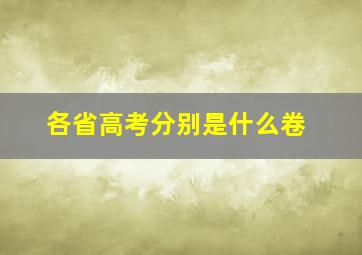 各省高考分别是什么卷