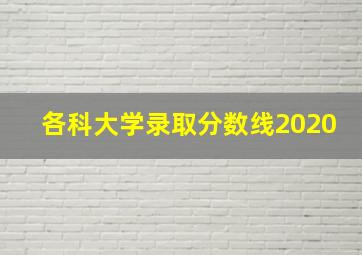 各科大学录取分数线2020