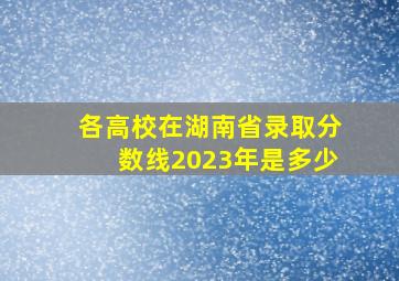 各高校在湖南省录取分数线2023年是多少