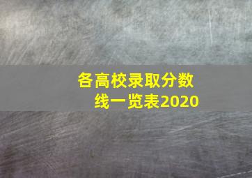 各高校录取分数线一览表2020