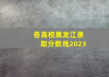 各高校黑龙江录取分数线2023