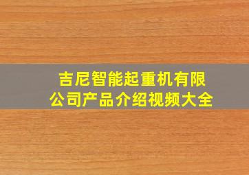 吉尼智能起重机有限公司产品介绍视频大全