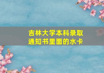 吉林大学本科录取通知书里面的水卡