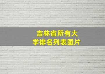 吉林省所有大学排名列表图片