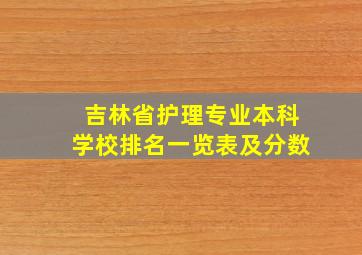 吉林省护理专业本科学校排名一览表及分数