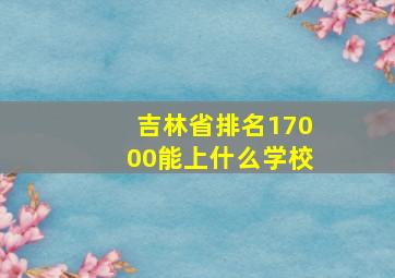 吉林省排名17000能上什么学校