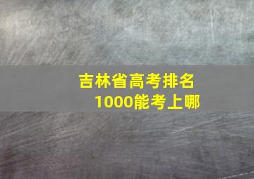 吉林省高考排名1000能考上哪