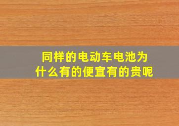 同样的电动车电池为什么有的便宜有的贵呢