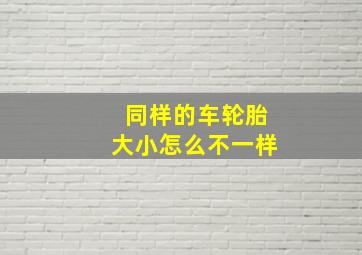 同样的车轮胎大小怎么不一样