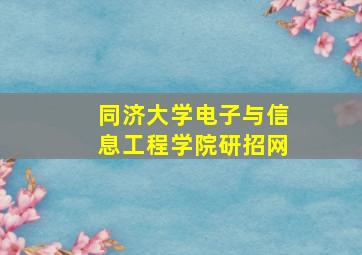 同济大学电子与信息工程学院研招网