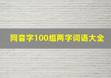 同音字100组两字词语大全