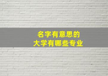 名字有意思的大学有哪些专业