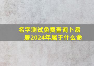 名字测试免费查询卜易居2024年属于什么命