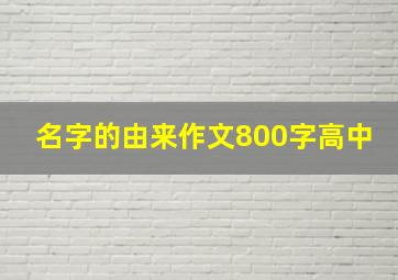 名字的由来作文800字高中