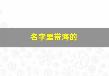 名字里带海的