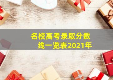 名校高考录取分数线一览表2021年