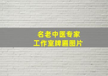 名老中医专家工作室牌匾图片