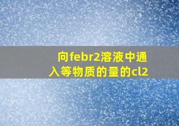 向febr2溶液中通入等物质的量的cl2