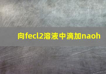 向fecl2溶液中滴加naoh