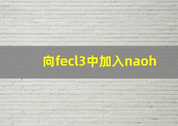 向fecl3中加入naoh