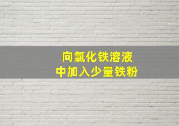 向氯化铁溶液中加入少量铁粉