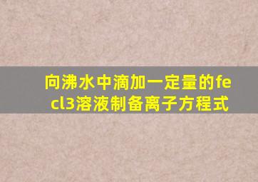 向沸水中滴加一定量的fecl3溶液制备离子方程式