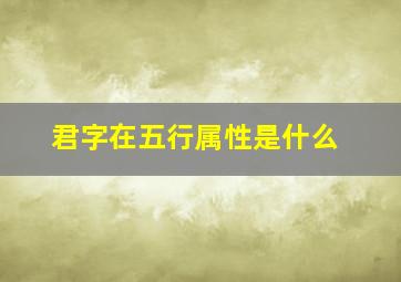 君字在五行属性是什么