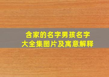 含家的名字男孩名字大全集图片及寓意解释