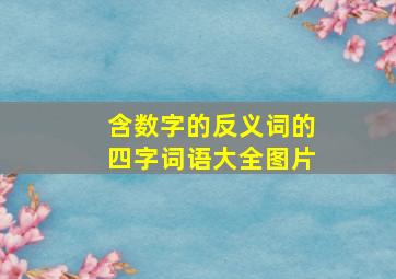 含数字的反义词的四字词语大全图片