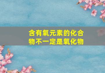 含有氧元素的化合物不一定是氧化物