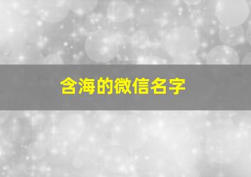 含海的微信名字