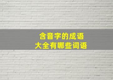 含音字的成语大全有哪些词语