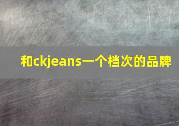 和ckjeans一个档次的品牌