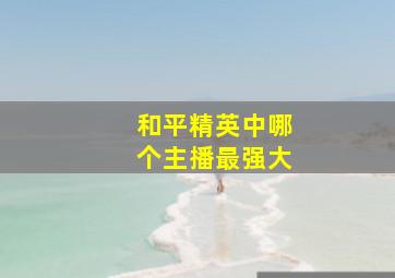 和平精英中哪个主播最强大