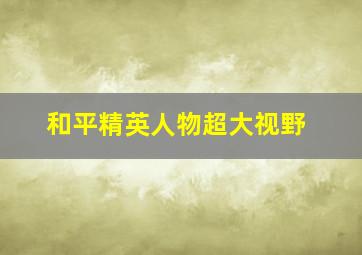 和平精英人物超大视野